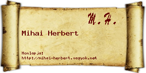 Mihai Herbert névjegykártya